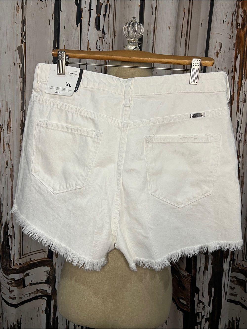 KanCan White Distressed Beach Denim Shorts - Picture 7 of 13